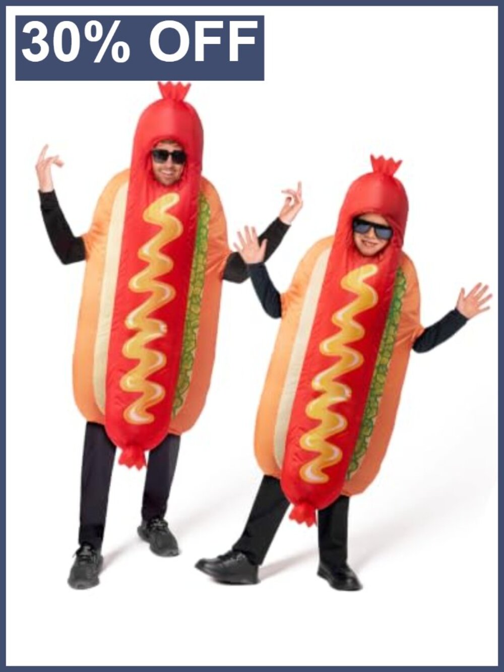 Inflatable Hotdog Costume Blow Up Suit for Halloween Food Themed Parties
